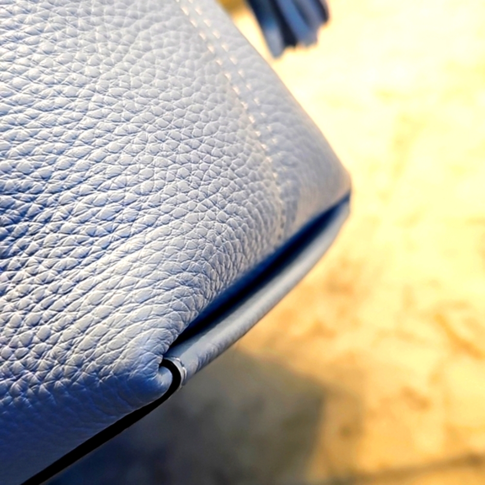Coach Andy Tote in Pebble Leather Horse and Carriage in Blue - Picture 14 of 16